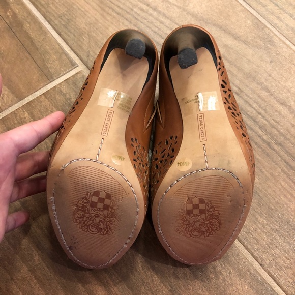 Vince Camuto Jaso Cutout Mule Heels Saddle Brown 4 - Picture 8 of 8